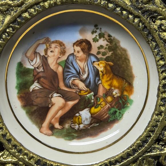 Vintage Children Eating Pie by Bartolome Esteban Murillo Metal Framed Home Decor - Picture 2 of 10